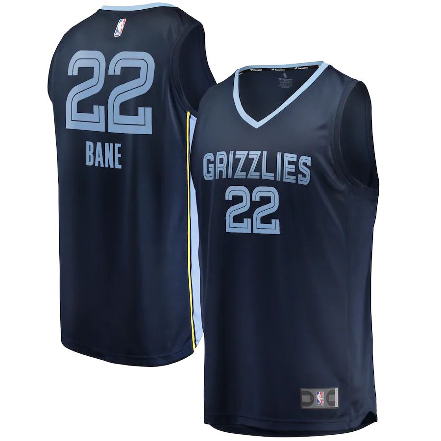 Men Memphis Grizzlies #22 Desmond Bane Fanatics Branded Navy Fast Break Replica NBA Jersey->memphis grizzlies->NBA Jersey